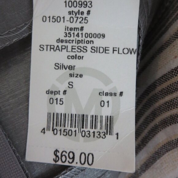 New Romeo And Juliet Strapless Silver Ruched Side Short Dress S Small NWT - Picture 8 of 11